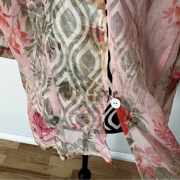 Vintage 90s Lady Dorby Sheer Floral Open Back Top - Picture 8 of 13